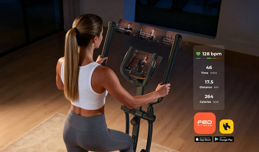 Exercise on an elliptical machine