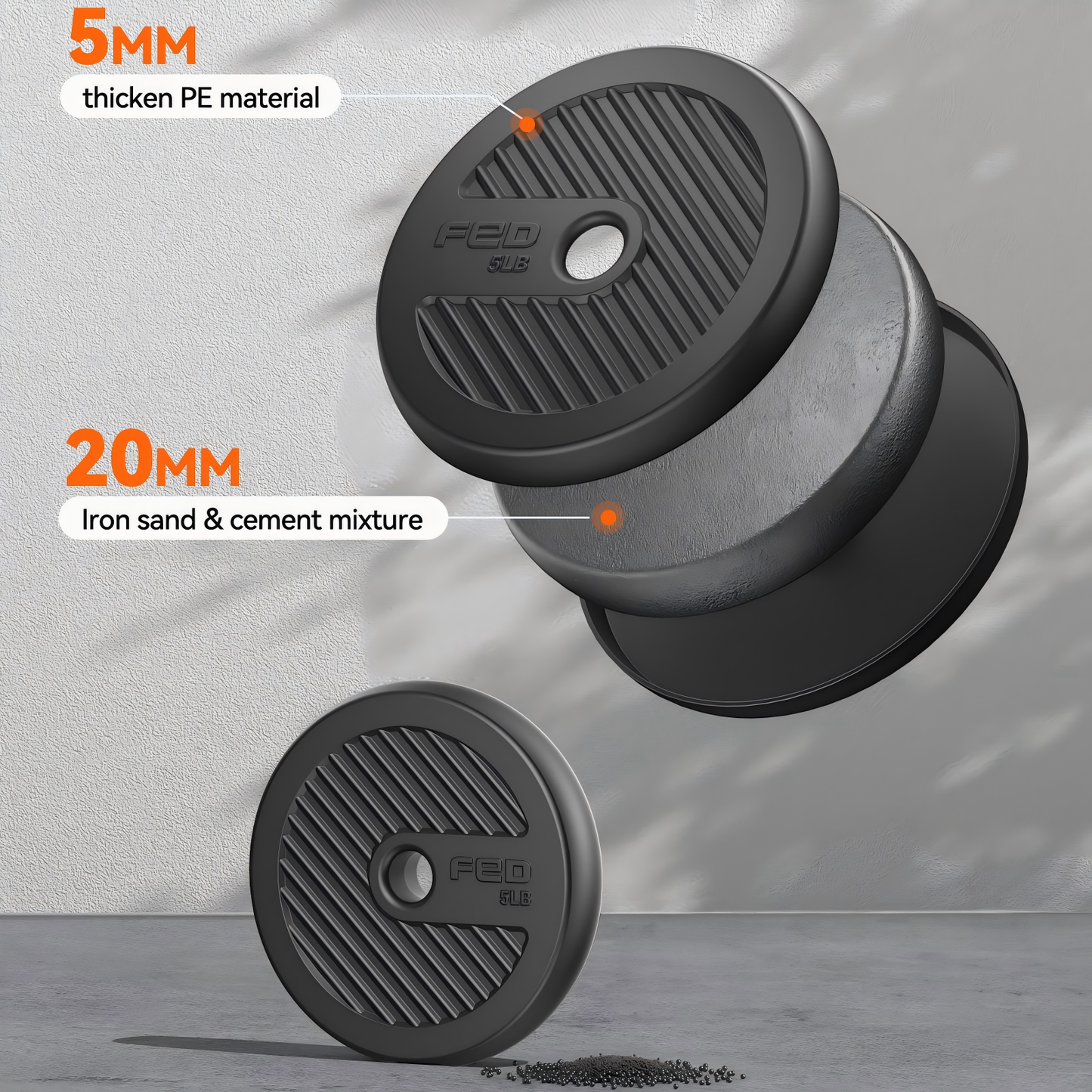 FED Weighted Eco-Friendly Dumbbells: Suitable for Strength Training in Home, Office, and Gym Settings