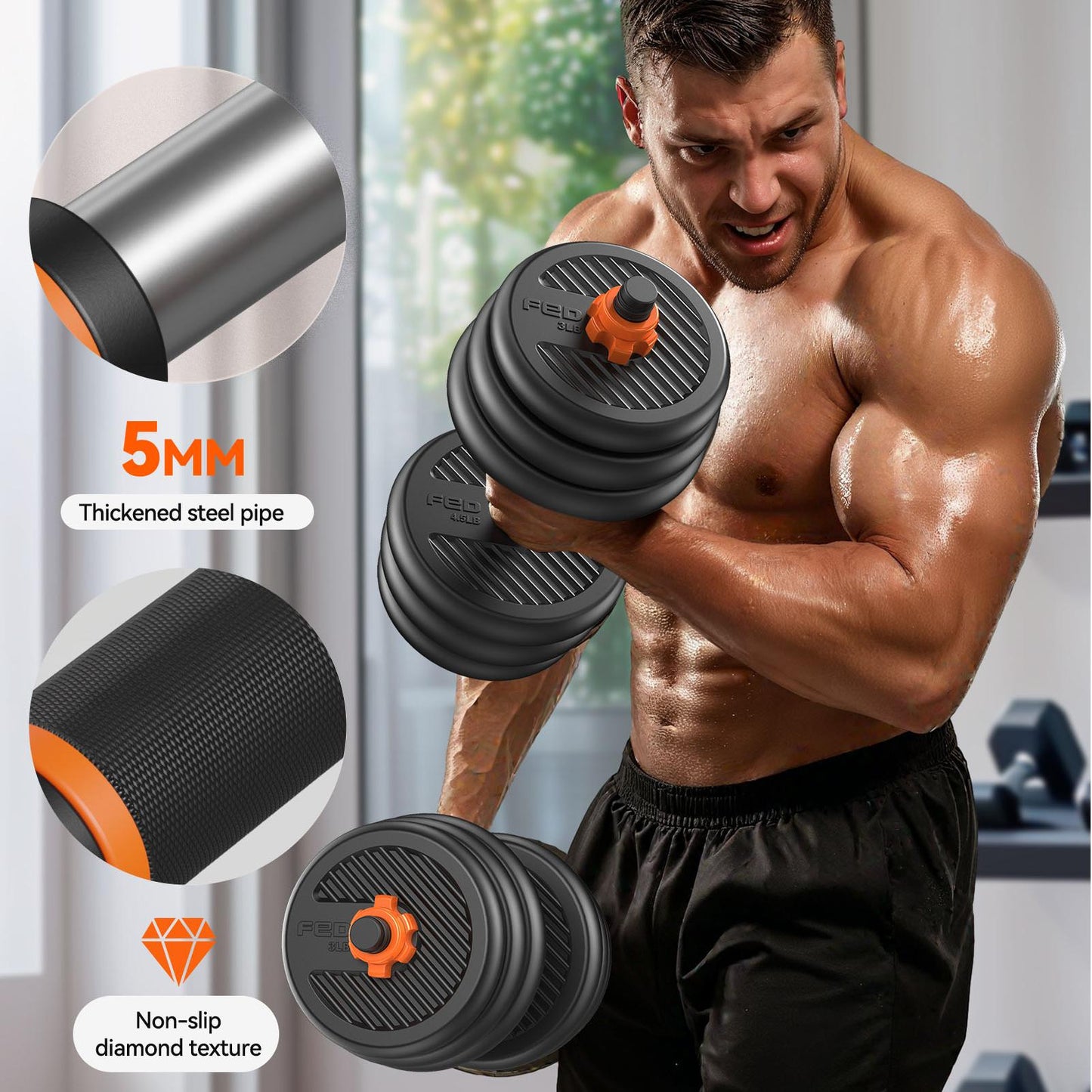 FED Weighted Eco-Friendly Dumbbells: Suitable for Strength Training in Home, Office, and Gym Settings