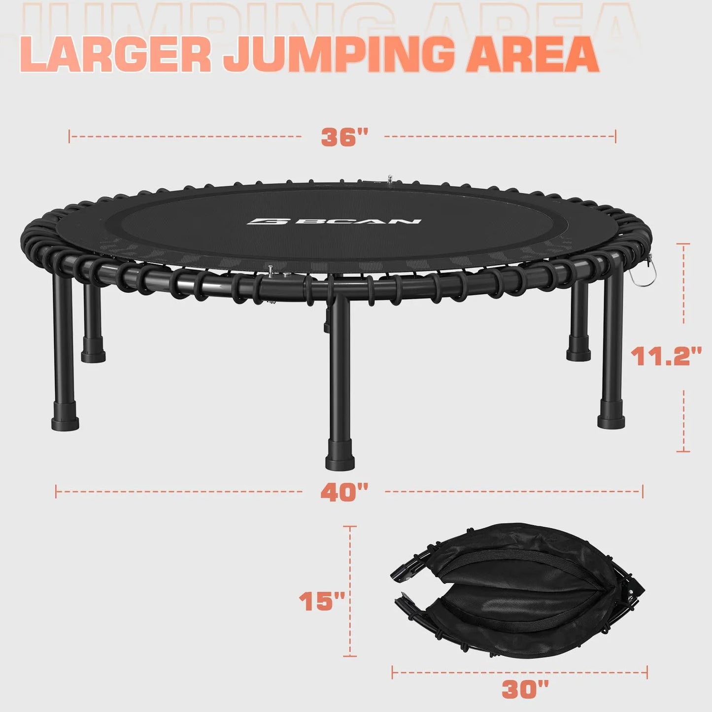 Bcan 40" Foldable Mini Trampoline