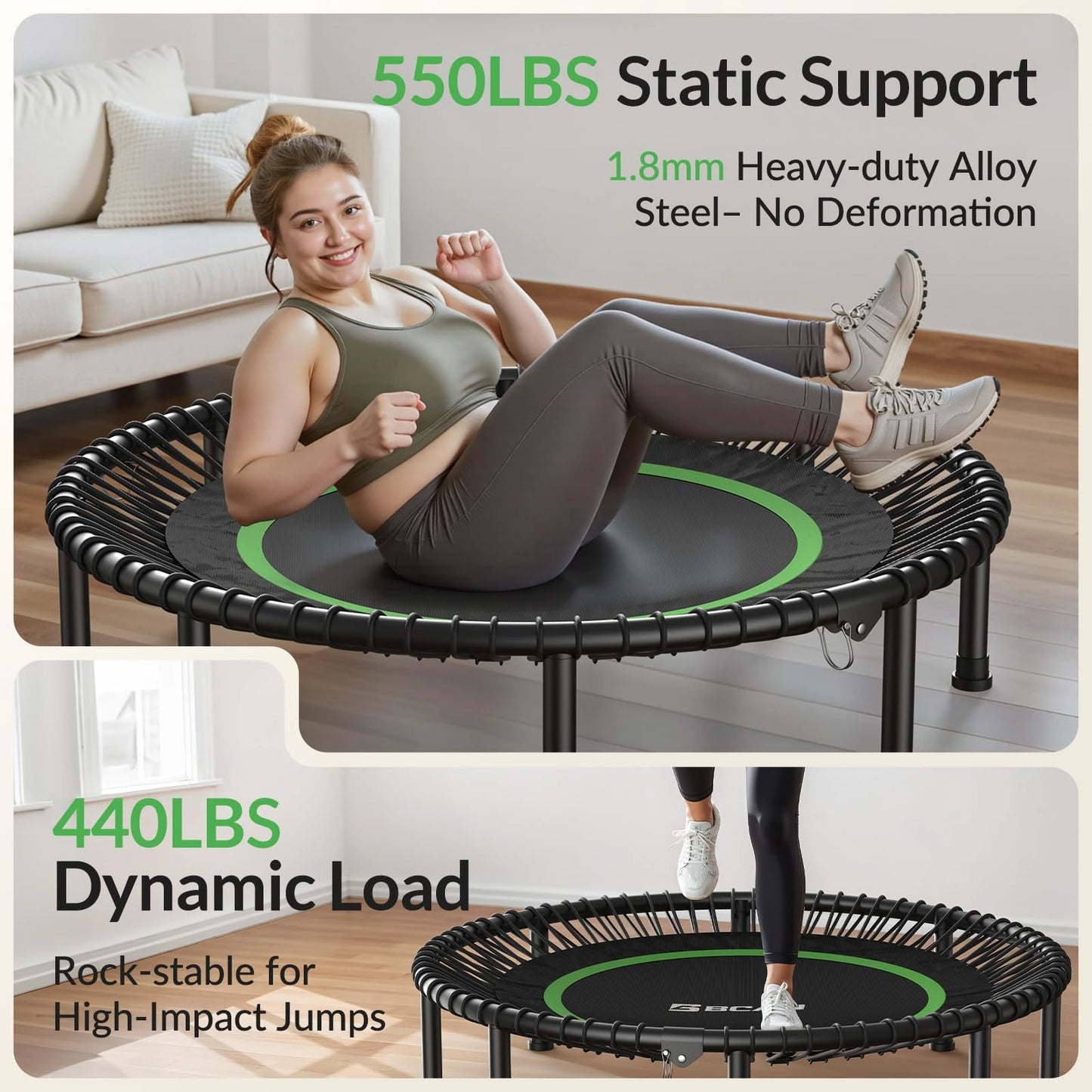 Bcan 48" Foldable Adult Mini Trampoline