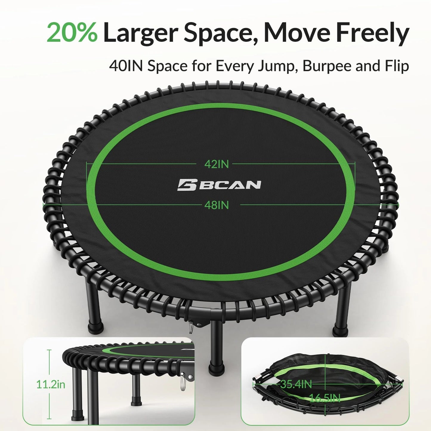 Bcan 48" Foldable Adult Mini Trampoline