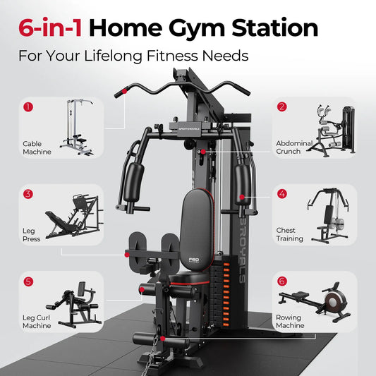 FED Fitness Sportsroyals Series MW1 Weight-Stack Multi-Functional Home Gym Station