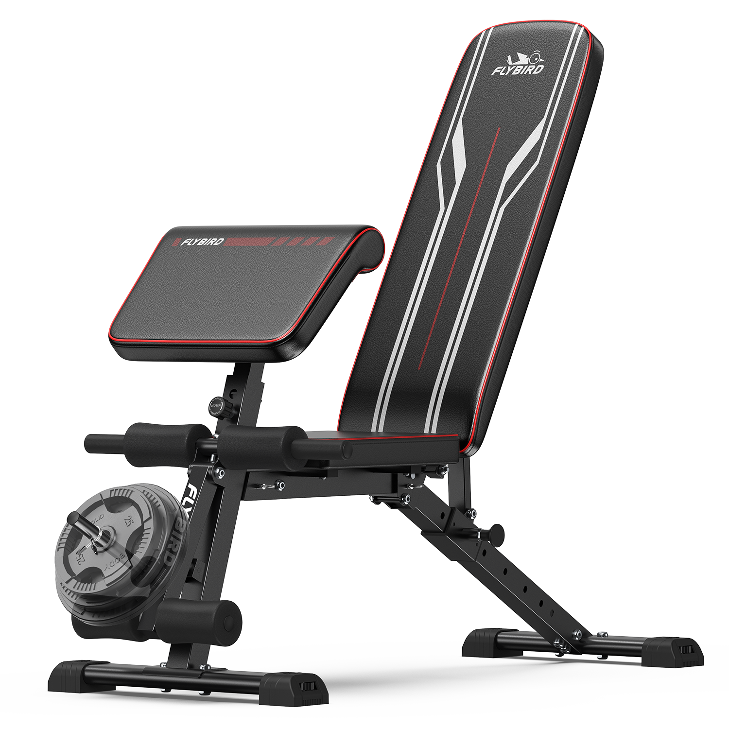Flybird Adjustable Weight Bench with Preacher Curl