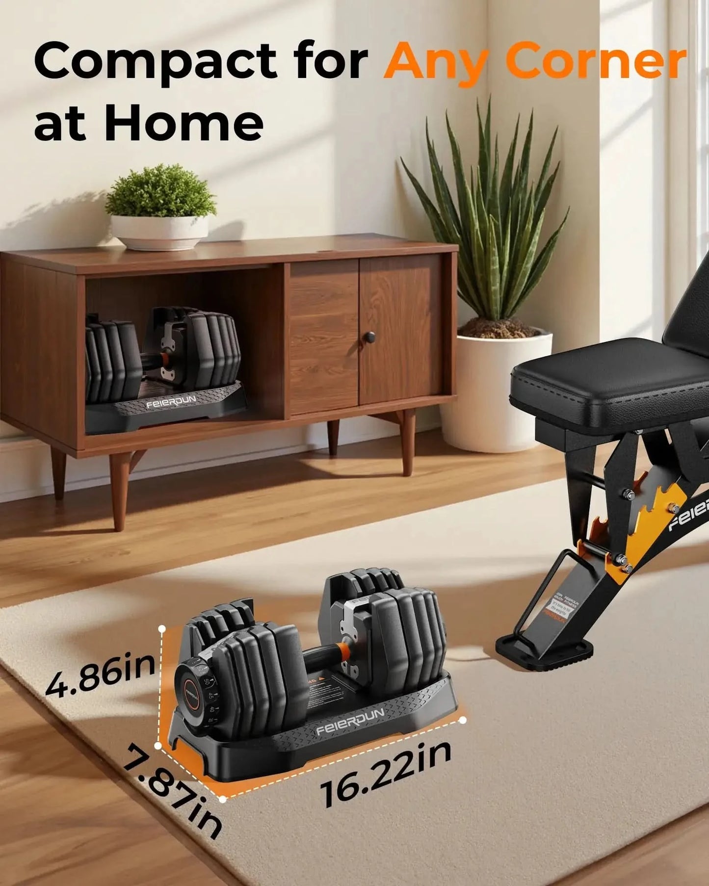 Feierdun DB1 Quick Adjustable Dumbbell 52.5LBS