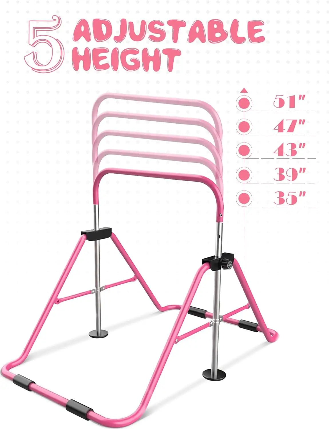 Sportsroyals Adjustable Height gymnastics bar for Kids