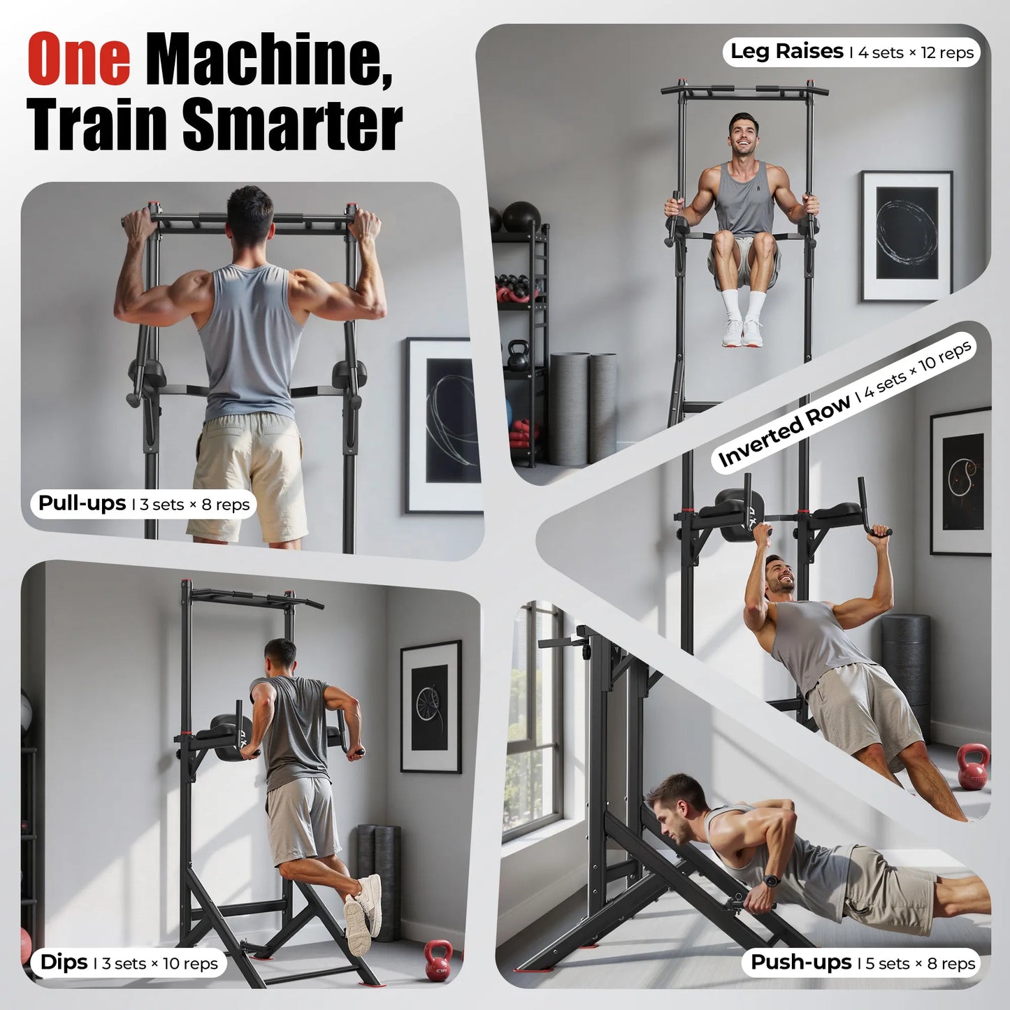 Sportsroyals Power Tower Pull Up Bar Station with Triangle Base