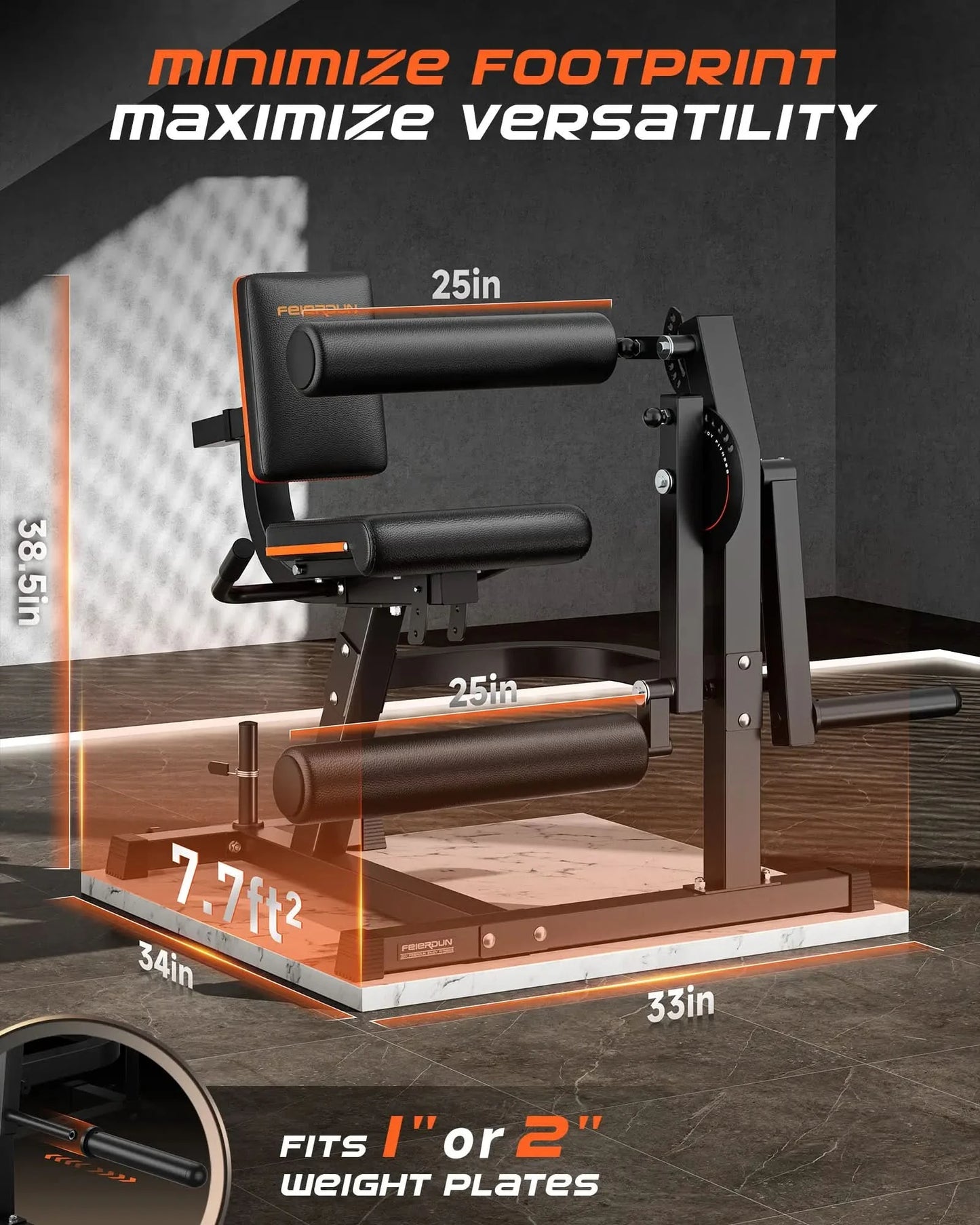 feierdun 4-in-1 mutli-function leg curl machine-foortprint