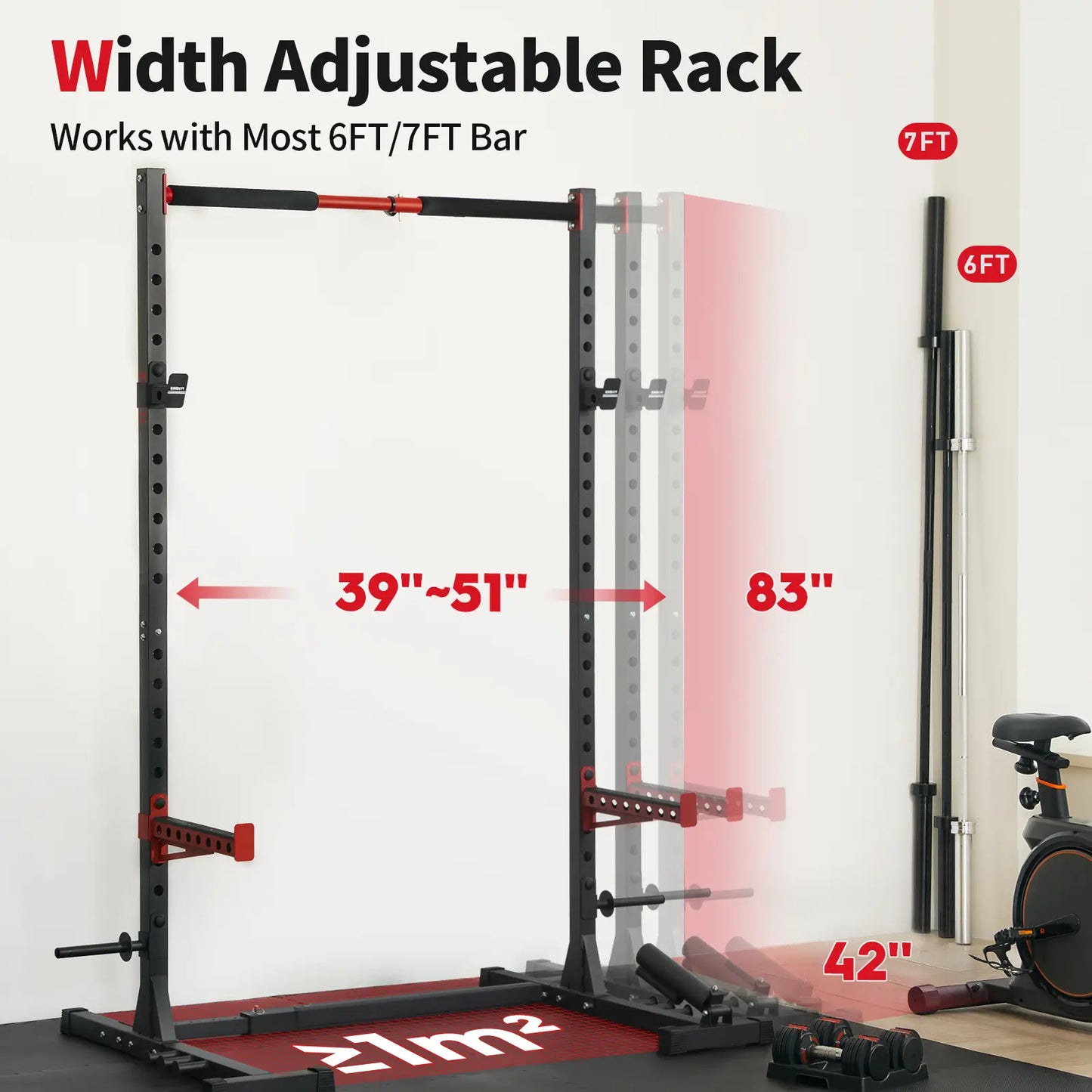 Flybird Squat Rack with Pull-Up Bar