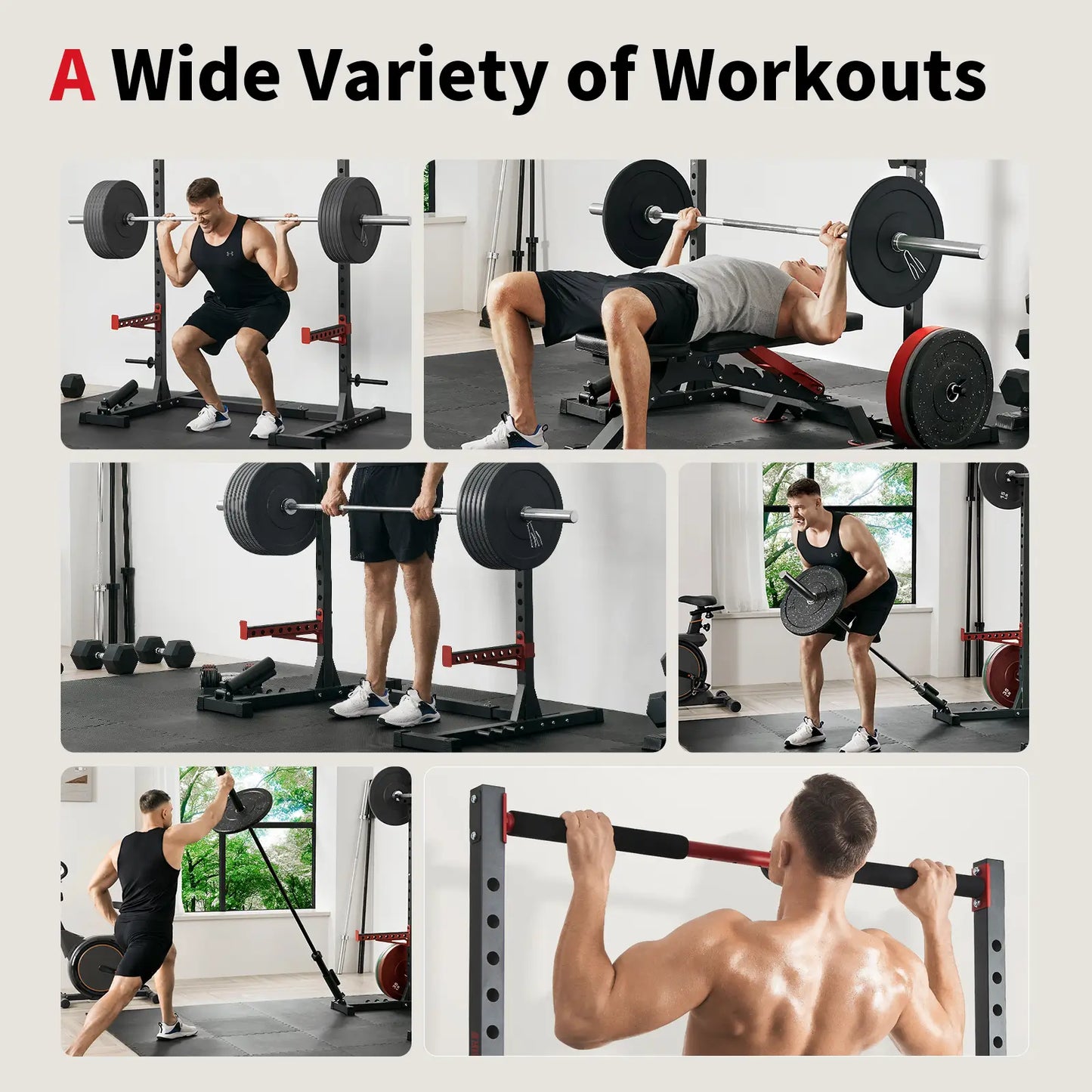 Flybird Squat Rack with Pull-Up Bar