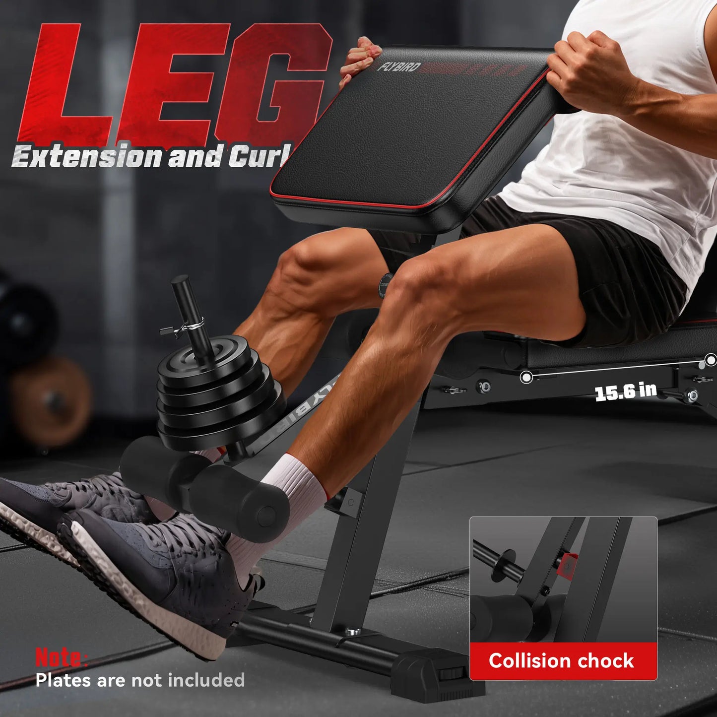 flybird foldable preacher bench -leg extension and curl