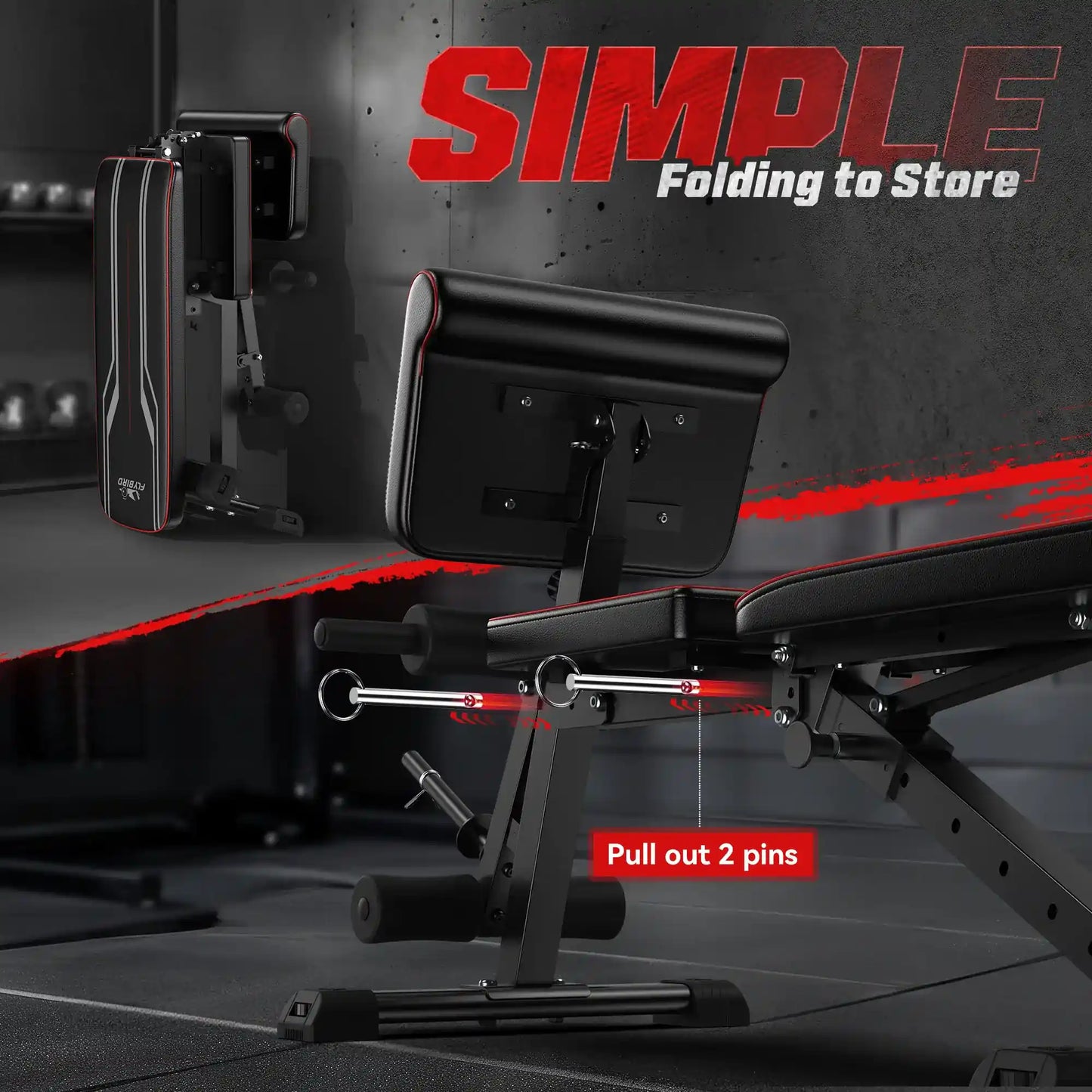 Flybird Adjustable Weight Bench with Preacher Curl