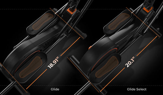 Long stride elliptical trainer