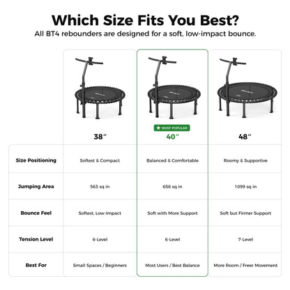 FED Fitness Bcan Series BT4 Soft Land Pro Adult Bungee Trampoline with Bungees Pre-Assembled