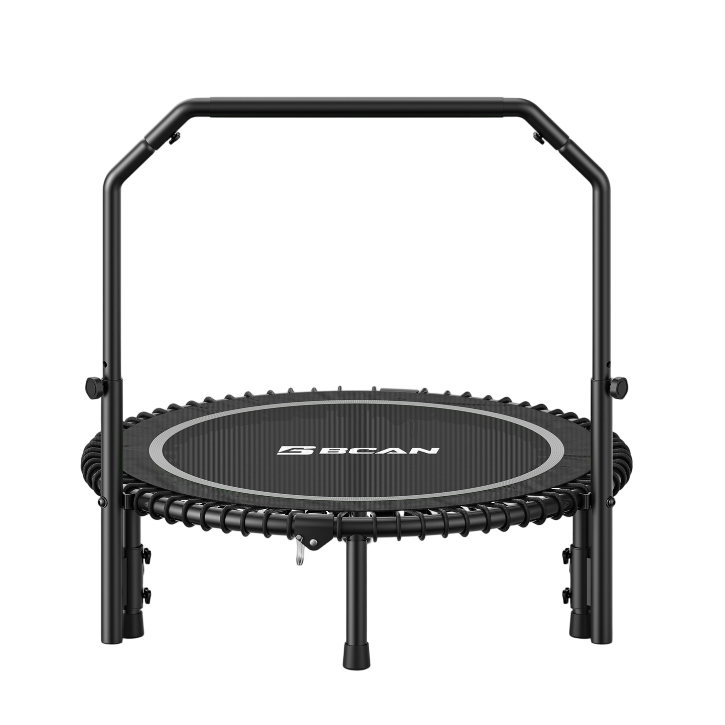 Black rebounder with 'BCAN' branding on a white background