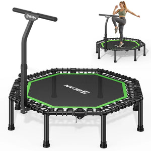 Bcan 51" Octagonal Foldable Trampoline with T-Adjustable Handlebar