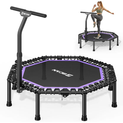 Bcan 51" Octagonal Foldable Trampoline with T-Adjustable Handlebar
