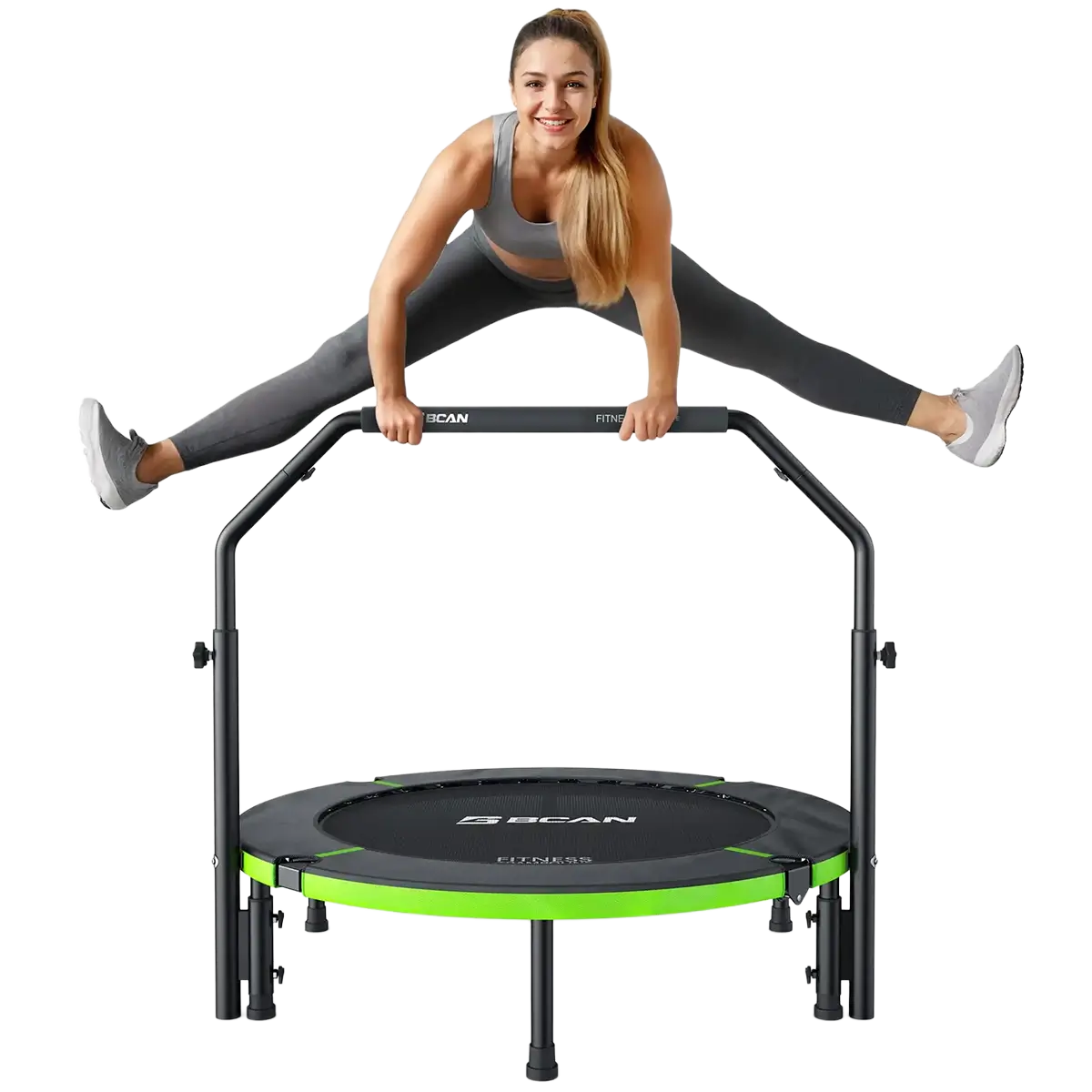 Bcan ST3 Foldable Adult Mini Spring Trampoline With Handlebar & Spring Cover