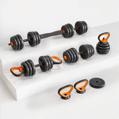 adjustable dumbbell kettelbell set barbell
