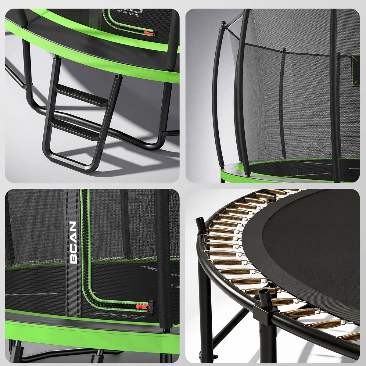 FED Fitness Bcan Series TR2 Heavy-Duty Outdoor Trampoline with Safety Enclosure & Basketball Hoop