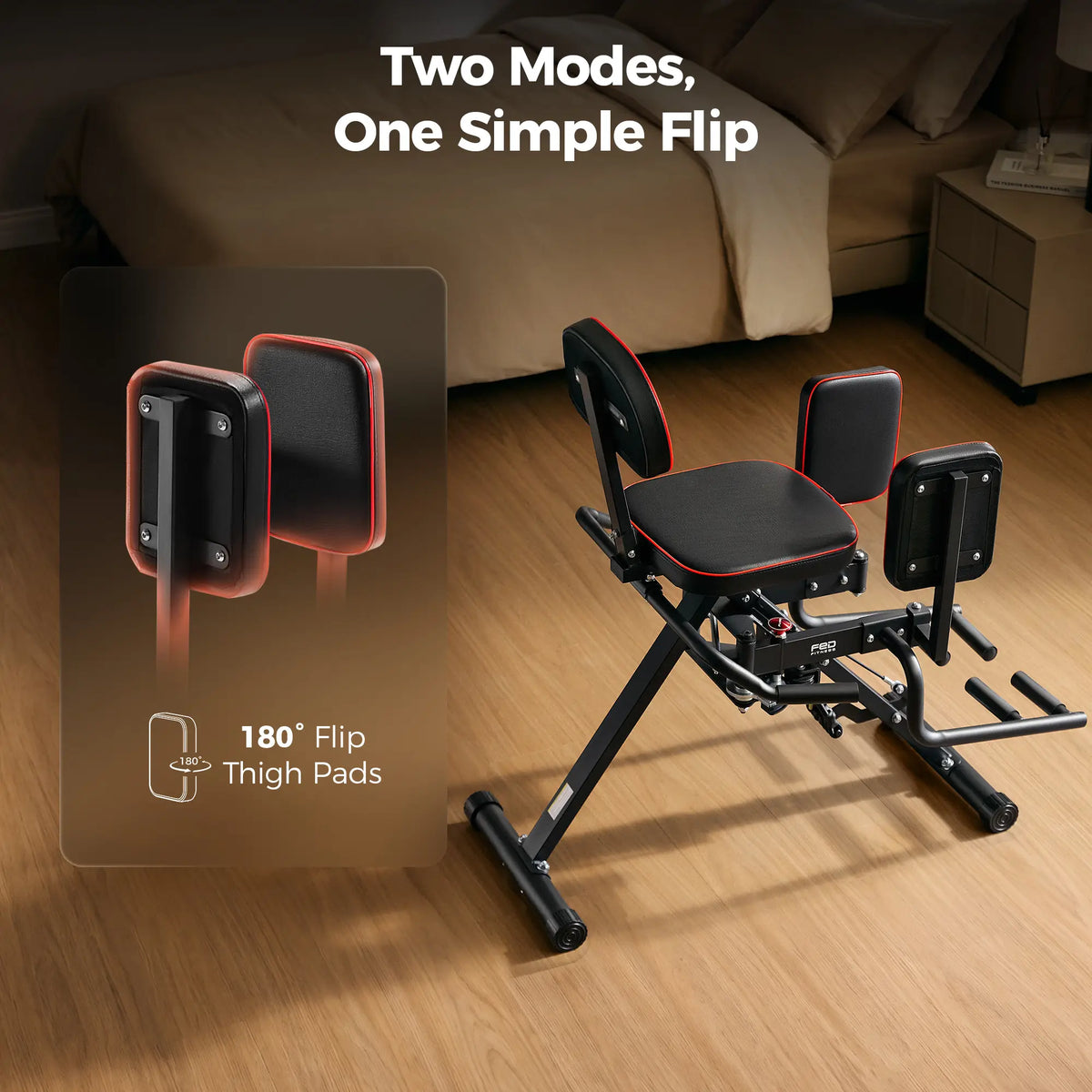 FED Fitness Flybird Series HA1 2-in-1 Hip Abductor and Adductor Machine has a 180° flip, which allows you to change your training modes easily.