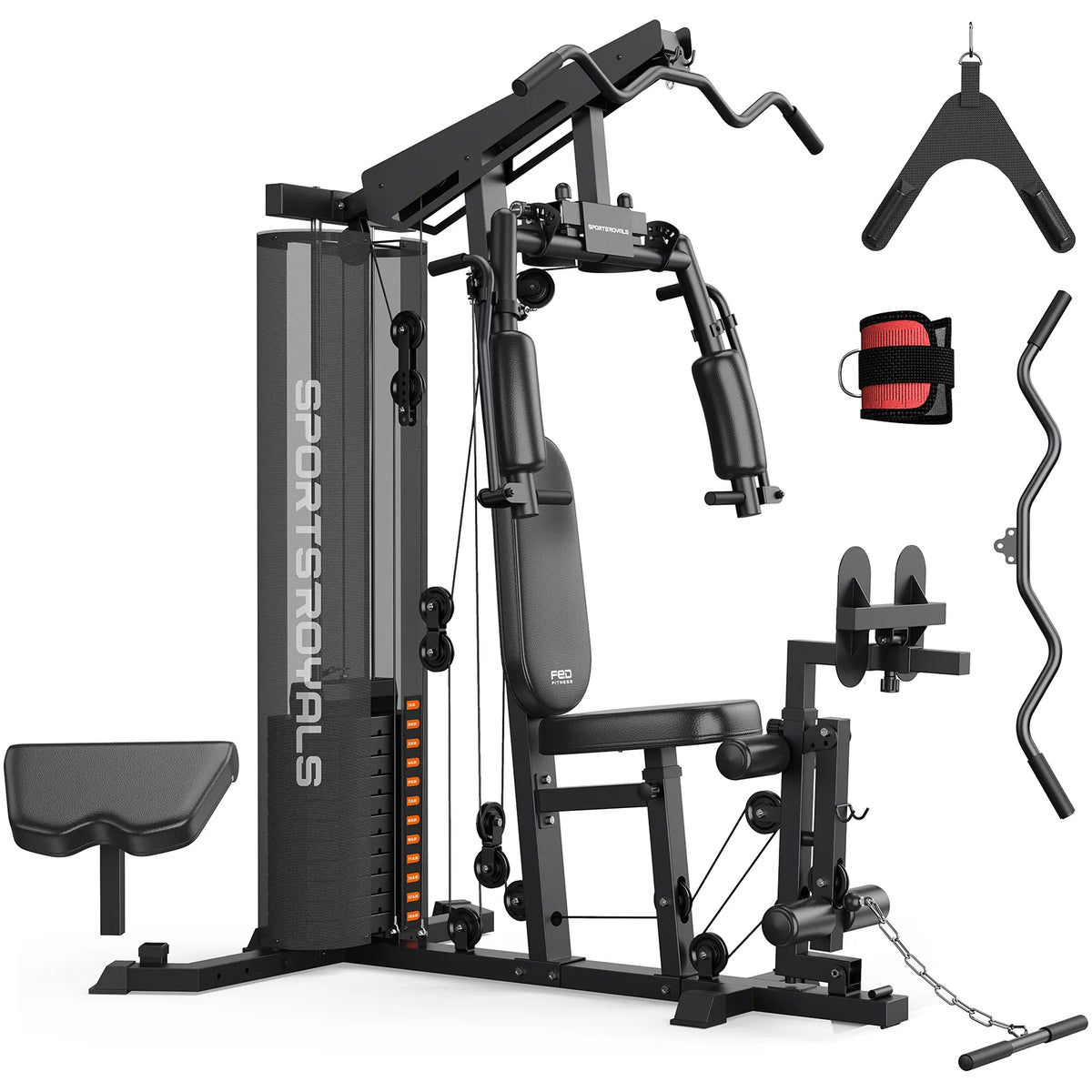 FED Fitness Sportsroyals Series MW1 Weight-Stack Multi-Functional Home Gym Station