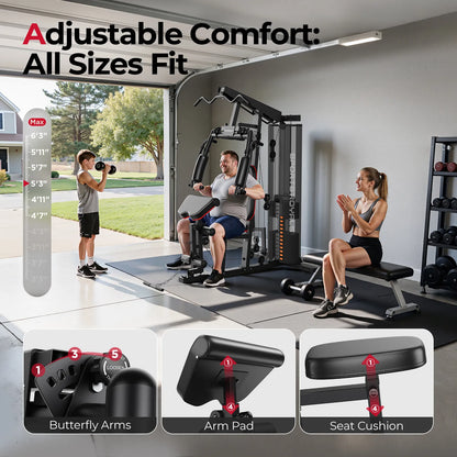 FED Fitness Sportsroyals Series MW1 Weight-Stack Multi-Functional Home Gym Station