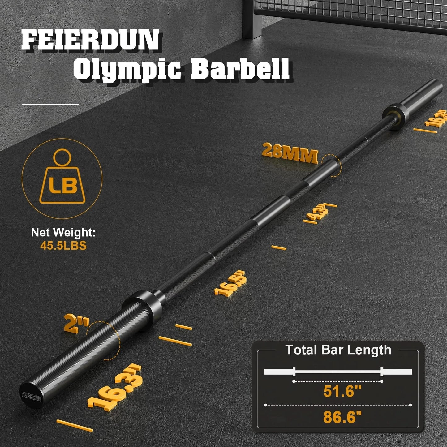 FED Fitness Feierdun Series BA2 Olympic Power Barbell