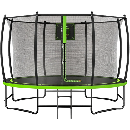 FED Fitness Bcan Series TR2 Heavy-Duty Outdoor Trampoline with Safety Enclosure & Basketball Hoop