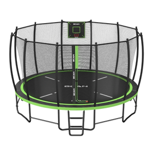 FED Fitness Bcan Series TR2 Heavy-Duty Outdoor Trampoline with Safety Enclosure & Basketball Hoop