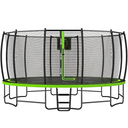 FED Fitness Bcan Series TR2 Heavy-Duty Outdoor Trampoline with Safety Enclosure & Basketball Hoop