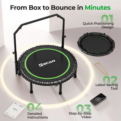 FED Fitness Bcan Series BT2 Foldable Adult Mini Bungee Trampoline