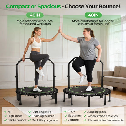 FED Fitness Bcan Series BT2 Foldable Adult Mini Bungee Trampoline