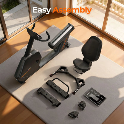 Home office setup with components on a rug, featuring 'Easy Assembly' text.