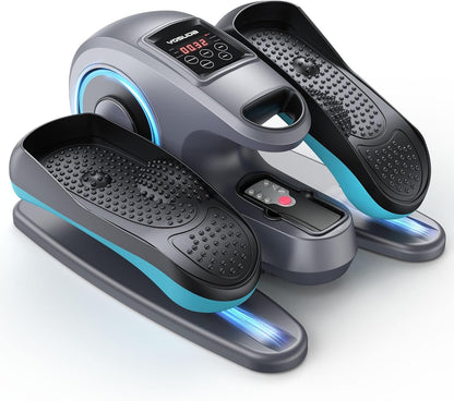 Gray and black foot care device with digital display on a white background