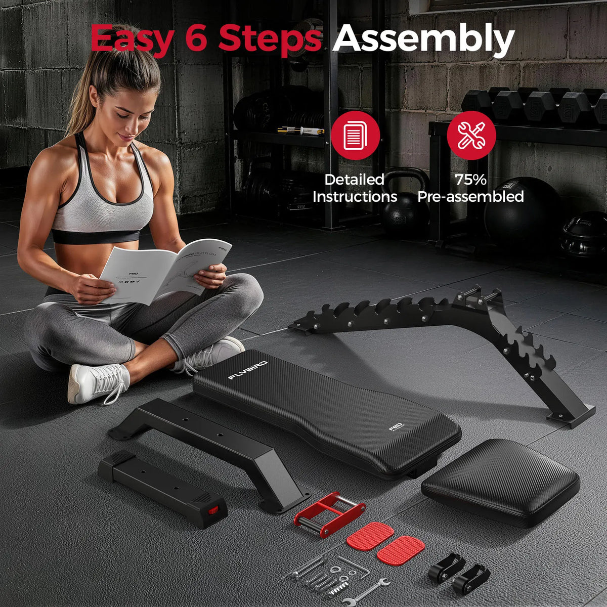 FED Fitness Flybird Series WB7 Adjustable Utility Weight Bench