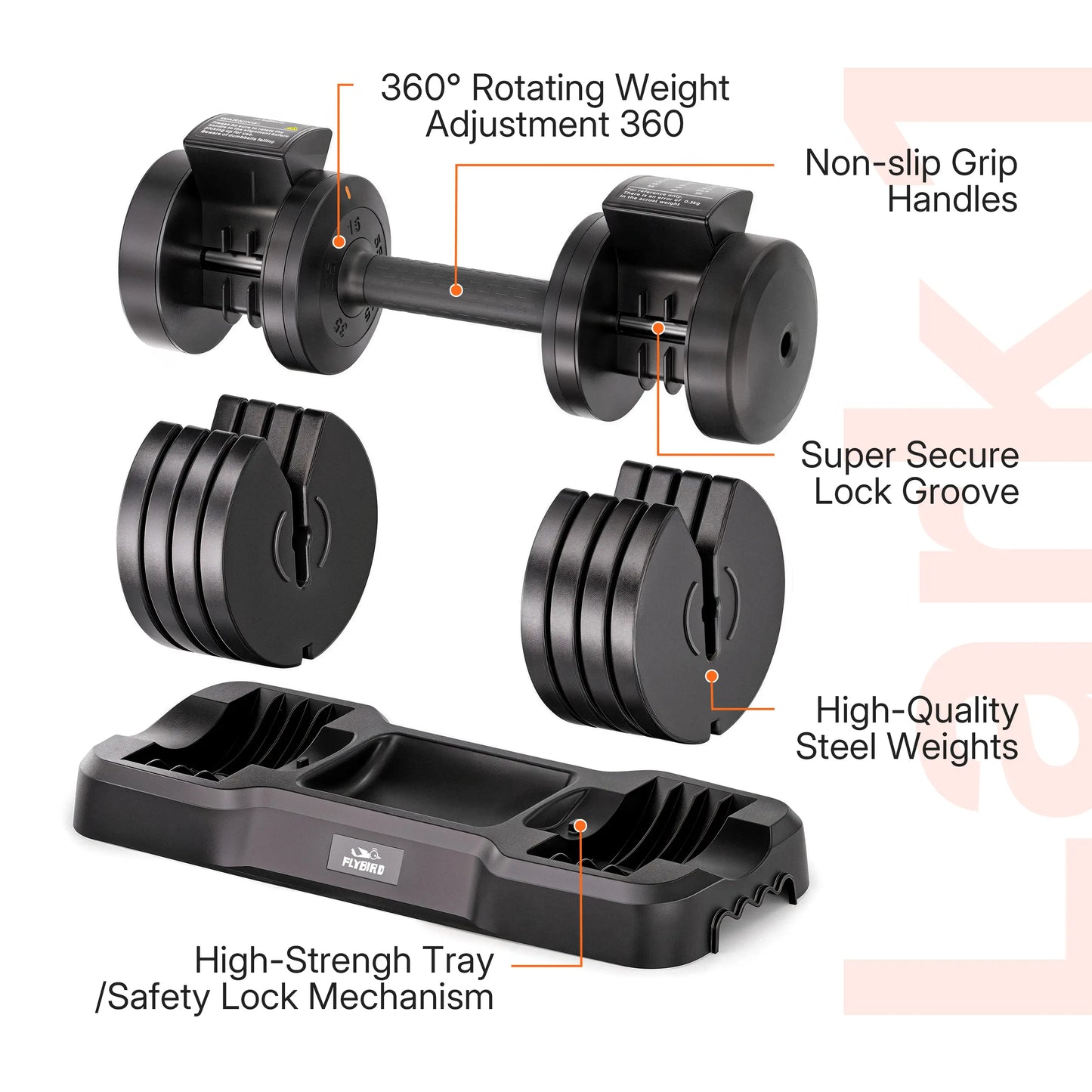 FLYBIRD Lark Select Adjustable Dumbbell 55LB