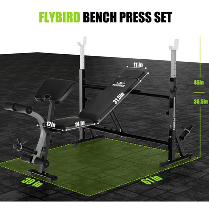 flybird olympic weight bench 47inch - footprint