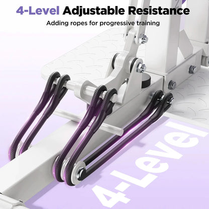 Adjustable resistance training device with ropes on a white background