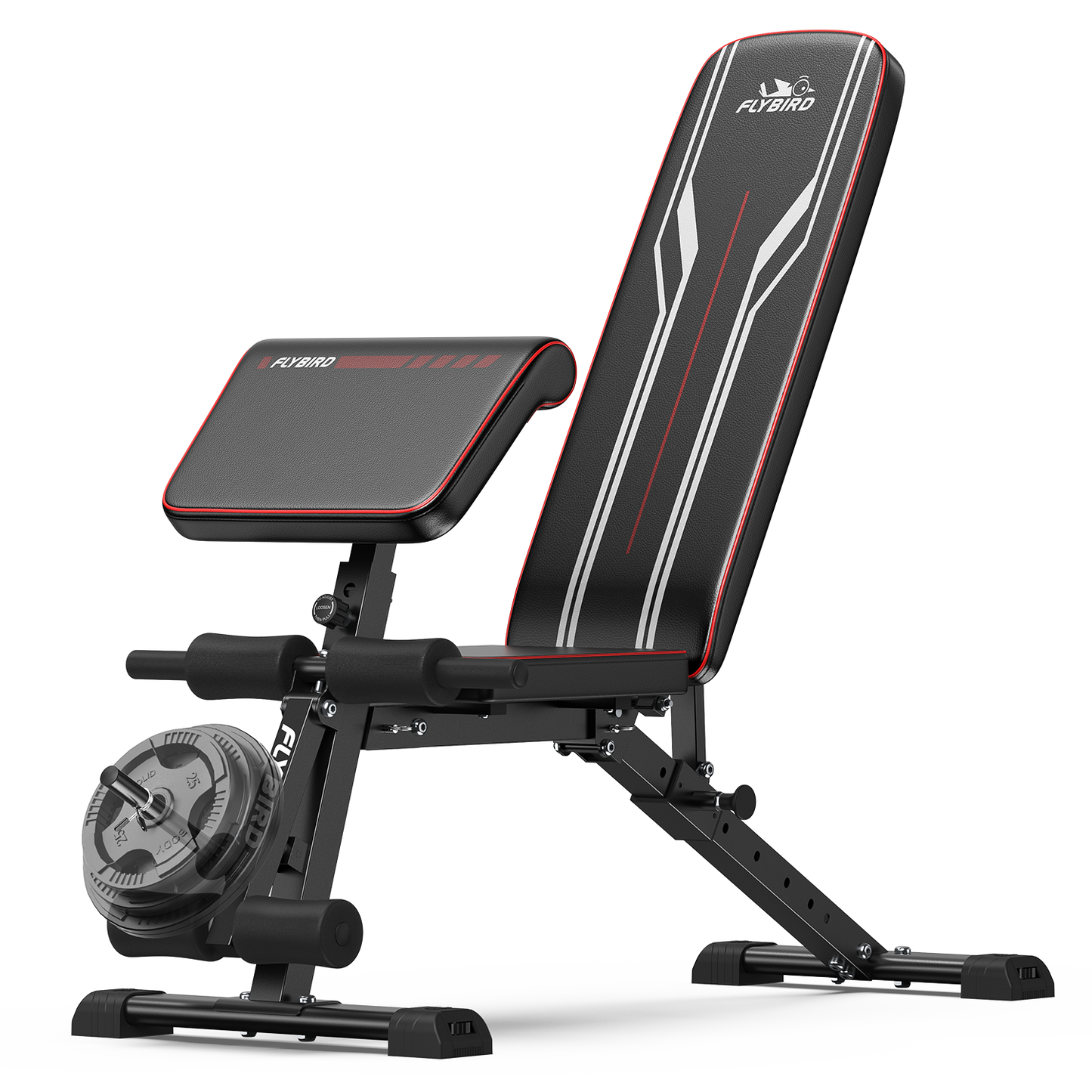 Flybird Adjustable Weight Bench with Preacher Curl
