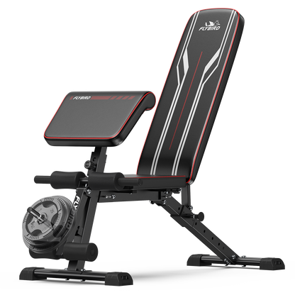 Flybird Adjustable Weight Bench with Preacher Curl