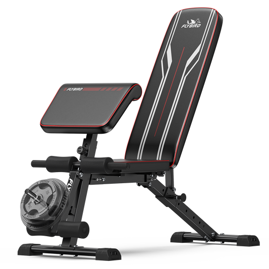 Flybird Adjustable Weight Bench with Preacher Curl