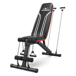 Flybird Adjustable Workout Bench with Resistance Bands