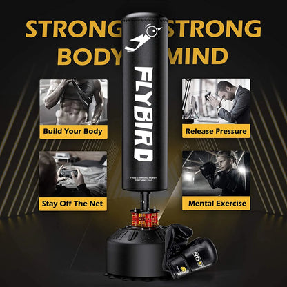 Flybird Freestanding Punching Bag with Boxing Gloves