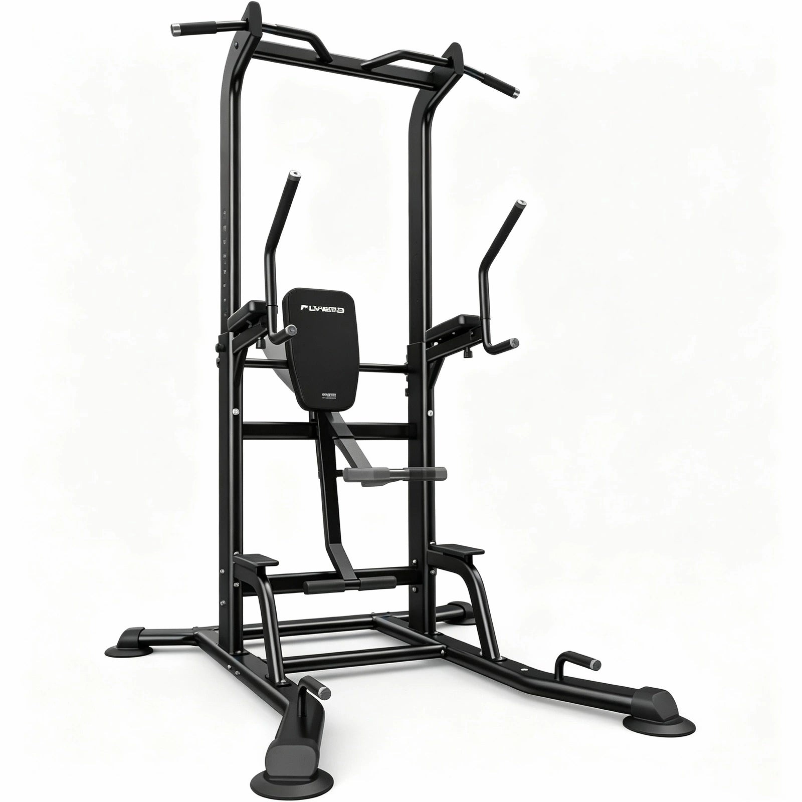 Black fitness equipment with 'Flybird' branding on a white background