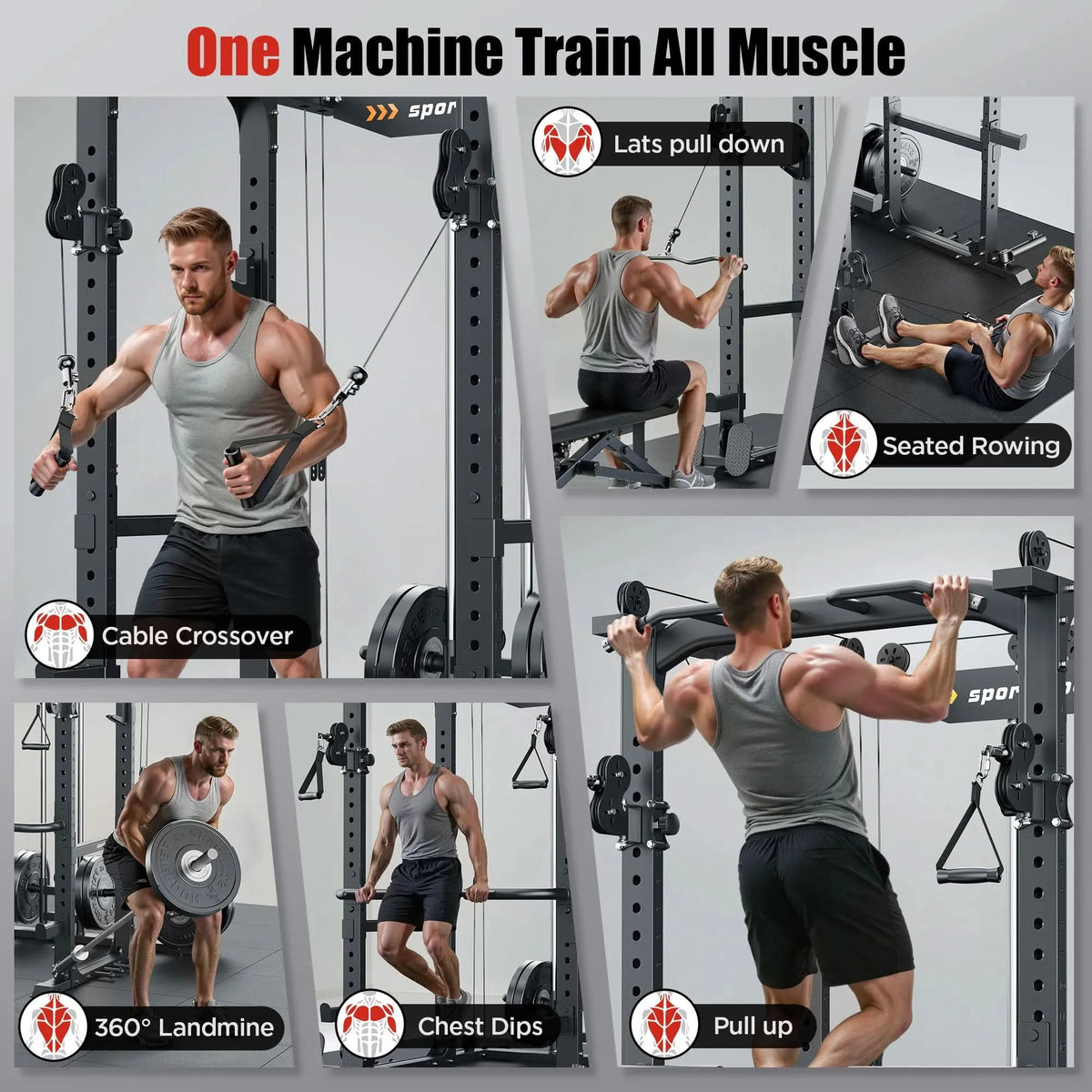 Power Rusher Workout Machine Heavy-Duty Power Rack | Functional Trainer – FED Fitness