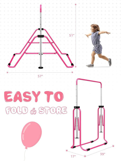 Sportsroyals Adjustable Height gymnastics bar for Kids
