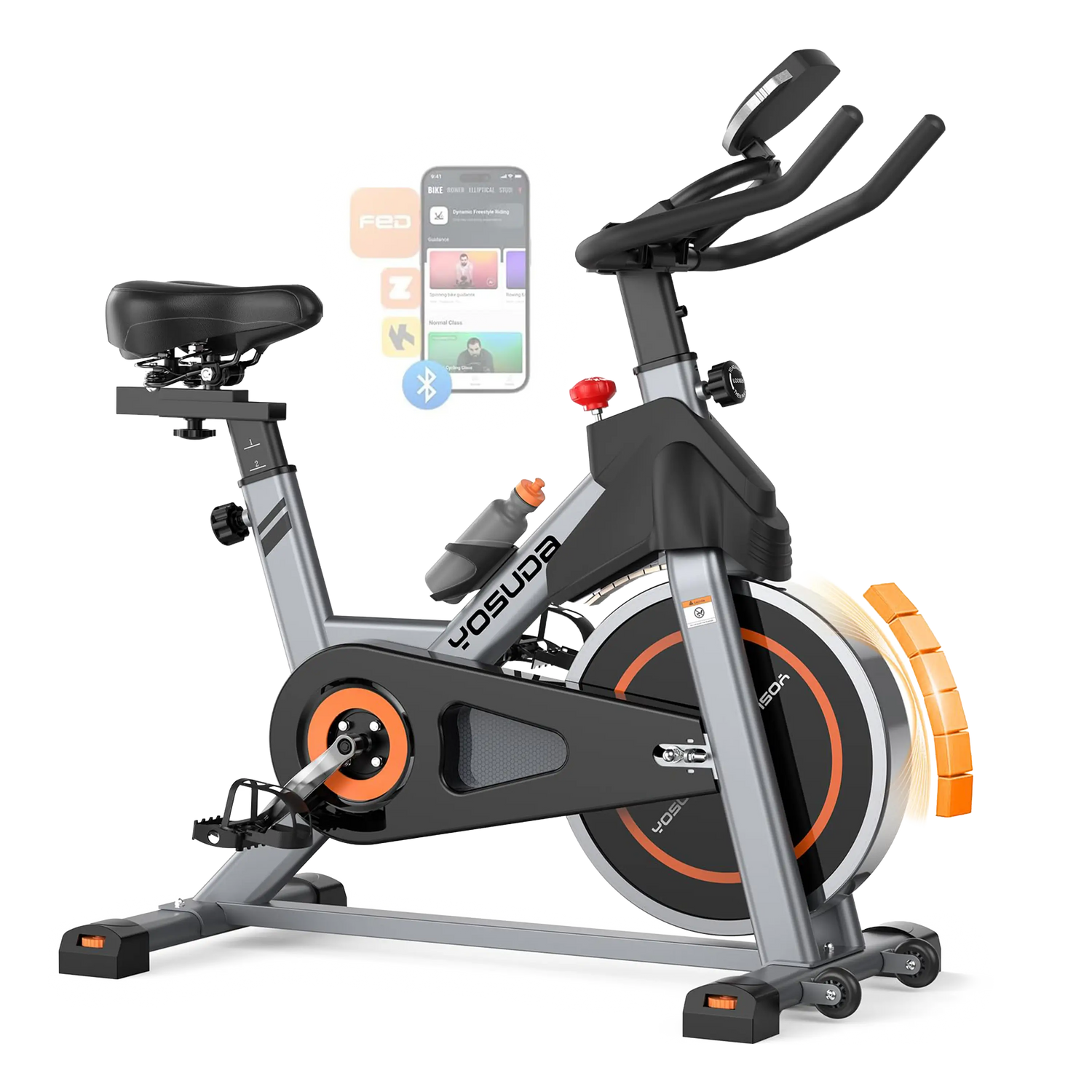 FED Fitness Yosuda EB1 Magnetic Indoor Cycling Bike with 300 LBS Capacity