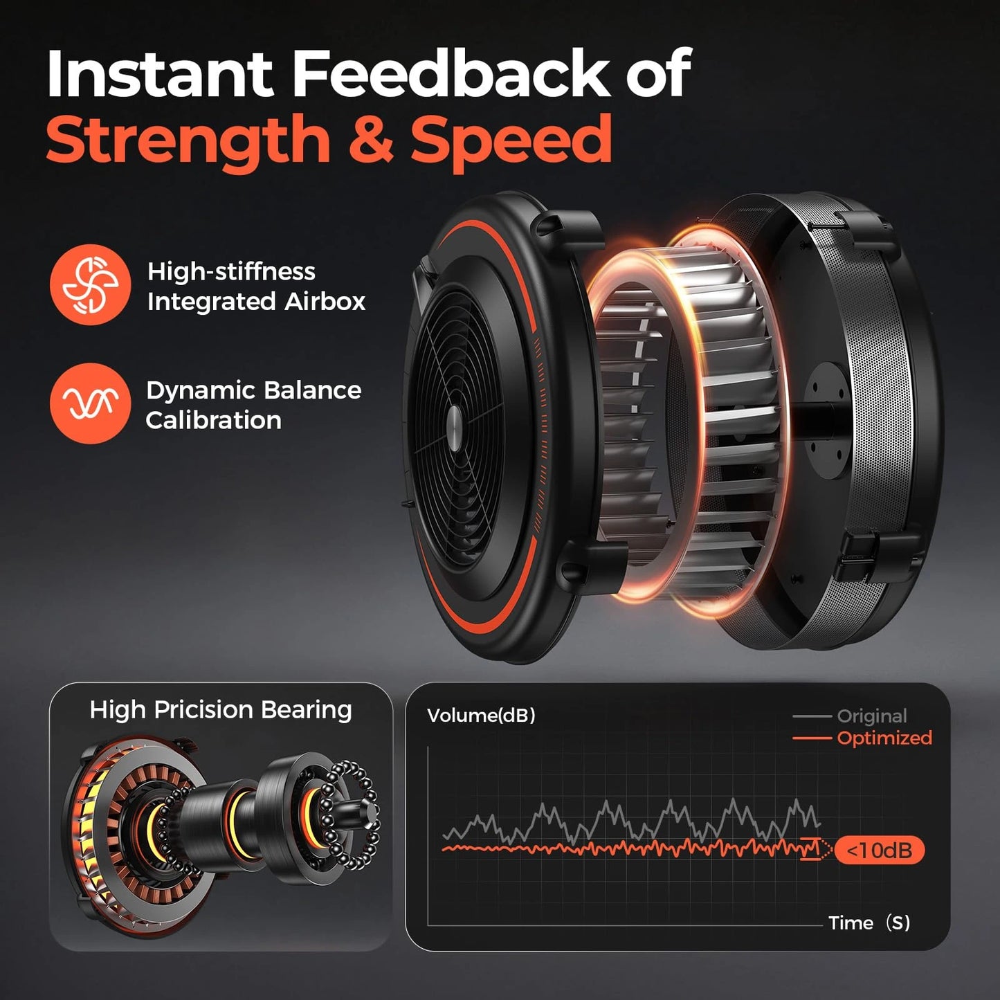 Speaker driver with technical features highlighted on a dark background