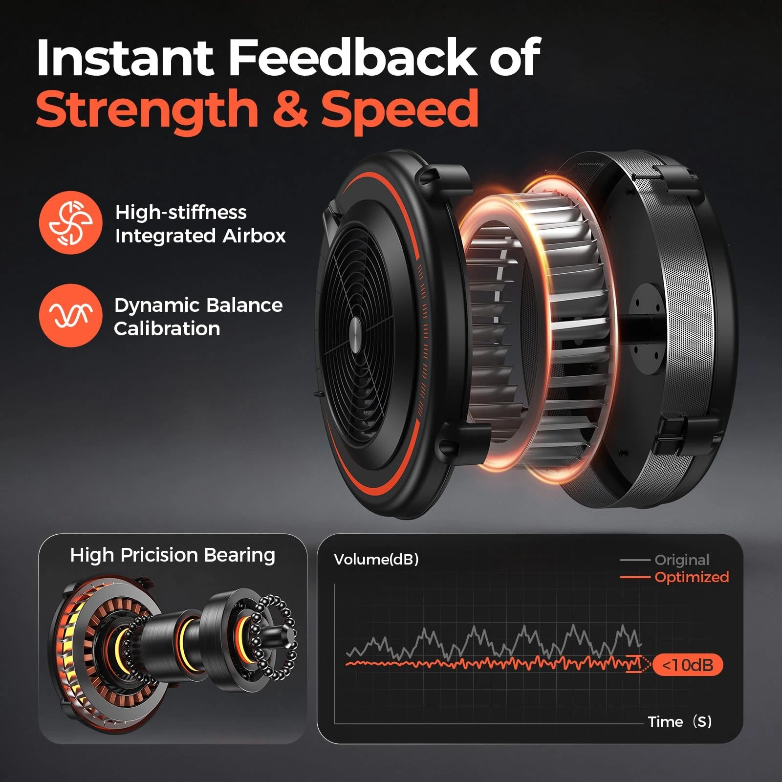 Speaker driver with technical features highlighted on a dark background